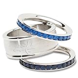 NHL Washington Capitals Logo Crystal Stacked Ring Set (Size 8)