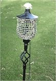 72 Inch (set Of 6) Silver Disco Mosaic Tulip Outdoor Garden Tiki Torches