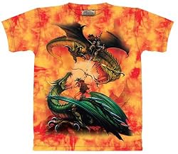 The Mountain Duel Dragons Fantasy Tee T-shirt Adult