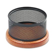Rolodex Distinctionst Clip Holder, Rich Cherry Wood/Black Metal (ROL22623)