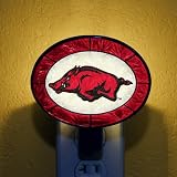 ARKANSAS RAZORBACKS Team Logo ART-GLASS NIGHTLIGHT (4 1/2 x 4 3/4) by Memory Company