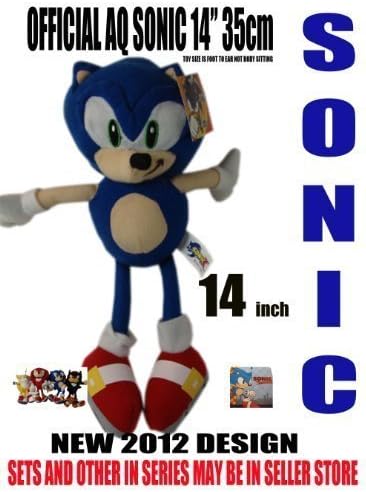 M 14" 35cm SONIC THE HEDGEHOG SOFT TOY AQ (you get the 1 blue Sonic toy) MEDIUM SIZE by PMS-GOSH