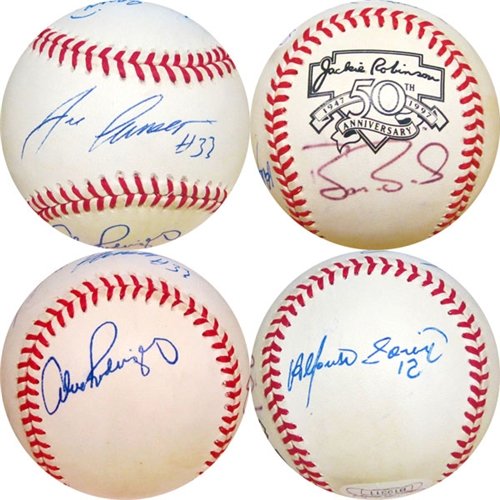 40-40 Club Autographed/Hand Signed Jackie Robinson 50th Anniversary Baseball (James Spence)