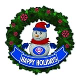 15" MLB Philadelphia Phillies Lighted Snowman Artificial Christmas Wreath