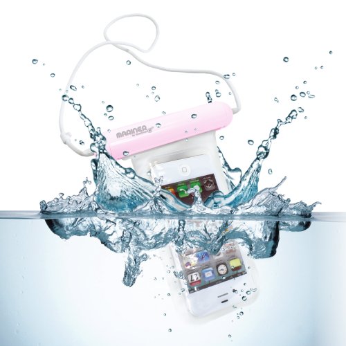 GreatShield Mariner (IP-68 Certified) 100% Waterproof Protective Pouch Case With Strap For Cell Phones - Small Size fits Apple iPhone 5/5S/5C/4S/4, Samsung Galaxy S5 Mini / S4 Mini / S3 Mini, LG Realm, LG Lucid 2, Nokia Lumia 521, Motorola Moto E (1st Gen) - Pink