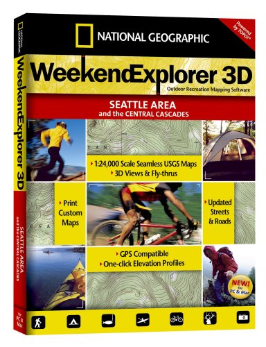 National Geographic TOPO! Weekend Explorer 3D Seattle Area/Central Cascades Map CD-ROM (Windows)