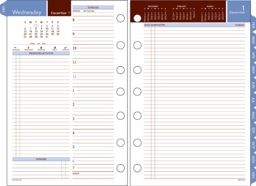 Day Runner PRO Wedgewood Recycled Two-Pages-Per-Day Planning Pages,  5 1/2 x 8 1/2 Inches, 2011 