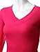 Doublju Womens Fitted Long Sleeve V-Neck Thermal T-Shirt