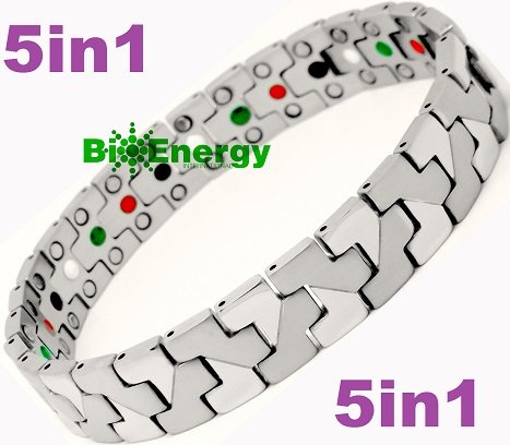 Titanium Magnetic Energy Germanium Armband Power Bracelet Health Bio 5in1 Bio 307