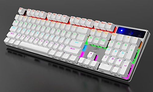 Forter Gaming Keyboard 104 Keys Computer Wired USB Backlit Metal Panels Mechanical Keyboard
