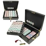 500 Chip HIGH ROLLER Set with Beautiful Mahogany Case