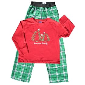 Buy Christmas Tree Flannel Pajama Sets For Adults Women Men by Footsteps Clothing