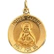 14K Yellow Gold Mother Frances Cabrini Medal - 18.00mm