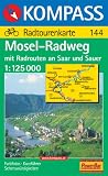 Kompass Karten, Mosel-Radweg mit Radrouten an Saar und Sauer: Radtourenkarte. Mit Radrouten an Saar und Sauer - 