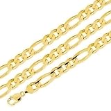 51VXNPh0UyL. SL160  Mens 14k Solid Yellow Gold Figaro Link Heavy Bracelet 11.2mm 8.5 Inches