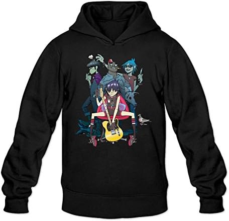 Nesoul Men's Gorillaz Band Hoodie Black M