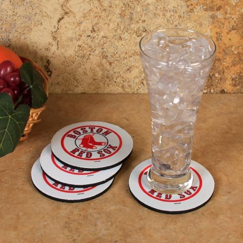 Boston Red Sox 4-Pack Round Neoprene Coaster Set