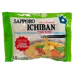 Sapporo Ichiban Japanese Style Noodles and Chicken Flavored Soup, 3.5-Ounce (Pack of 8)