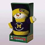 Michigan Wolverines 9 Animated NCAA Team Snowflake Friends Stuffed Snowman (Set of 2)