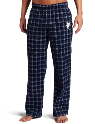 NBA Men's Memphis Grizzlies One Color Logo Flannel Pant (Collegiate Navy Plaid, Medium)