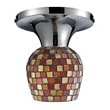 IMAGE OF Elk 10152/1PC-MLT Celina 1-Light Semi-Flush In Polished Chrome With Multi Fusion Glass