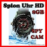 Spy Spion Uhr, Spy Watch, HD Video, Audio aufnahme, Wasserdicht bis 15Meter, 8GB interner Speicher, 1280 x 960, 30 fps , by Globotechinc Erfahrungen