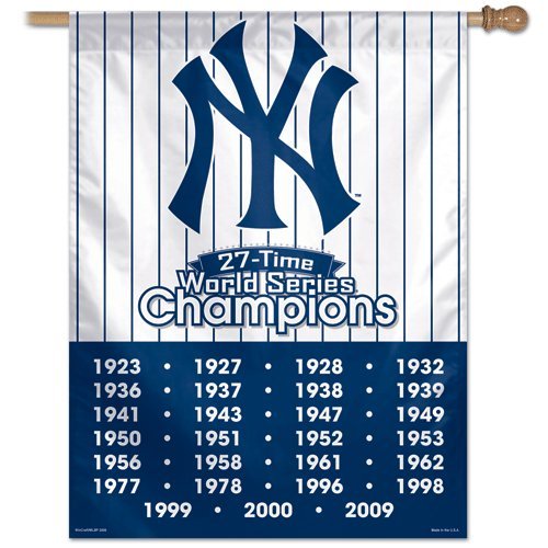 Wincraft New York Yankees 27-Time World Series Champions Vertical Flag