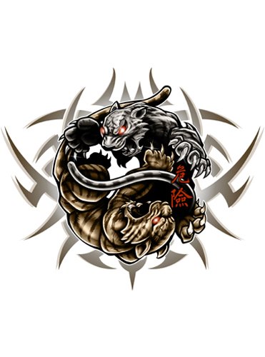 Buy Guardians of Paradise : Tiger Ying Yang Wrap Fabric Wall Scroll