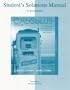 Student's Solutions Manual to accompany Calculus for Business, Economics, and the Social and Life Sciences, Brief Edition