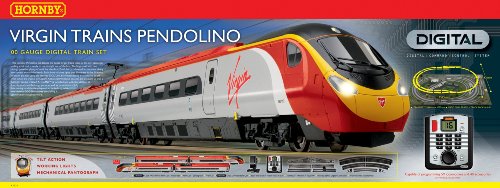 Hornby Virgin Trains R1076 Virgin Trains Pendolino 00 Gauge Digital (DCC)  Train Set