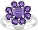 Sterling Silver Amethyst Flower Ring