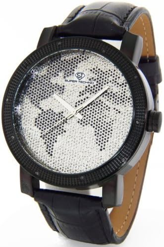 Super Techno EARTH M-6003. 54.10 MM. ROUND. MENS Watch. (BLACK)