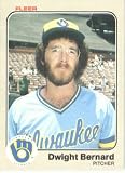 1983 Fleer # 27 Dwight Bernard Milwaukee Brewers Baseball Card