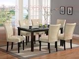 Coaster Carter Rectangular Leg Dining Table with Faux Marble Top