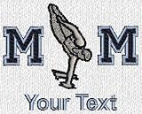 Personalized custom embroidered male gymnastics MOM design on ladies t-shirt