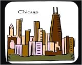 Mouse Pad with buildings, town, skyscape, city, office buildings, syscrapers, skyline, Sears Tower, Chicago