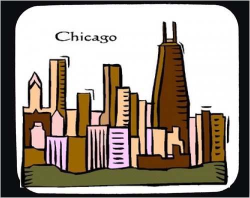 Mouse Pad with buildings, town, skyscape, city, office buildings, syscrapers, skyline, Sears Tower, Chicago