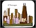 Mouse Pad with buildings, town, skyscape, city, office buildings, syscrapers, skyline, Sears Tower, Chicago