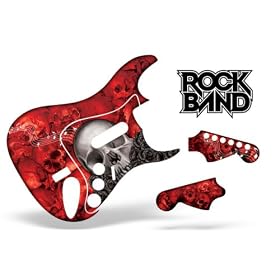 Rock Band Guitar Skin, Fits Xbox 360 / PS3 (Stratocaster Guitar) BoneCollector – Red