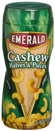 Emerald Nuts Cashew Halves & Pieces, 10-Ounce Canisters (Pack of 4) by Emerald Nuts