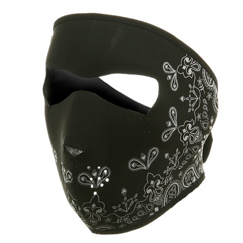 Neoprene Full Face Mask - Black Paisley W11S23D