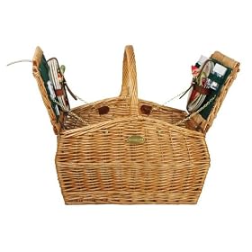 Entourage Picnic Basket in Hunter Green Lining