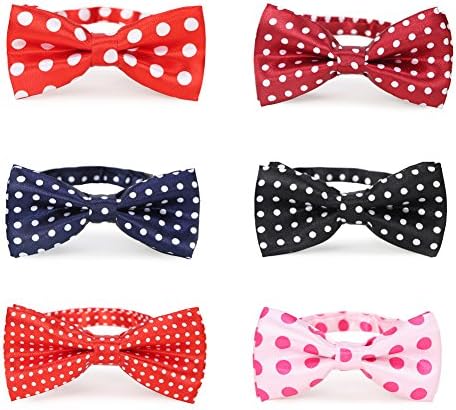 Baby Boys Kids Dot Bow Tie With Adjustable Neck Strap Bowtie With Gift Box, Set of 6