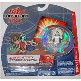 Preyas Element Change Special Attack White with Silver Markings Bakugan Battle Brawlers Figure with Metal Card