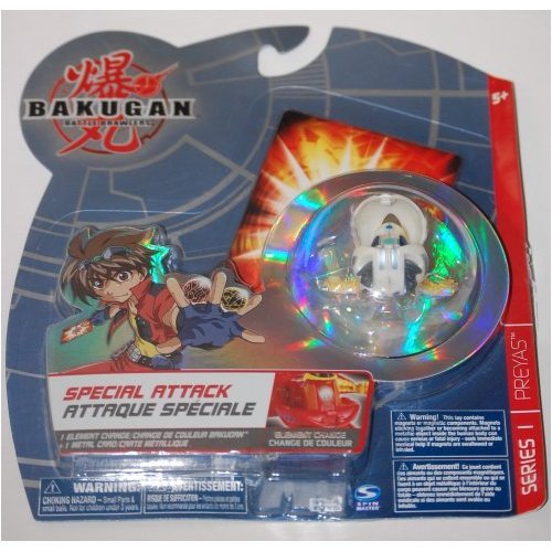Preyas Element Change Special Attack White with Silver (Gray) Markings Bakugan Battle Brawlers Figure with Metal Card images