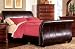 Dunwoody Queen or King Size Brown Leather Sleigh Bed