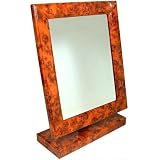 Amber Wood Vanity Mirror Counter Top Jewelry Display by Findingking