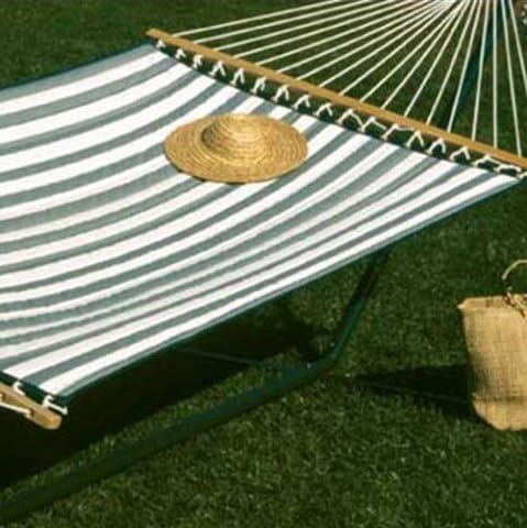 Castaway Hammocks Large Quilted Hammock - Green/White Quilted Hammocks-Q8205