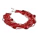 Glass Beads Red Multi-Strand Necklace Get Up, Strand Up Multi-Strand Necklace [Red]