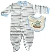 Touched by Nature Organic Sleep N Play & Bib, Blue, 3-6 months [Apparel]